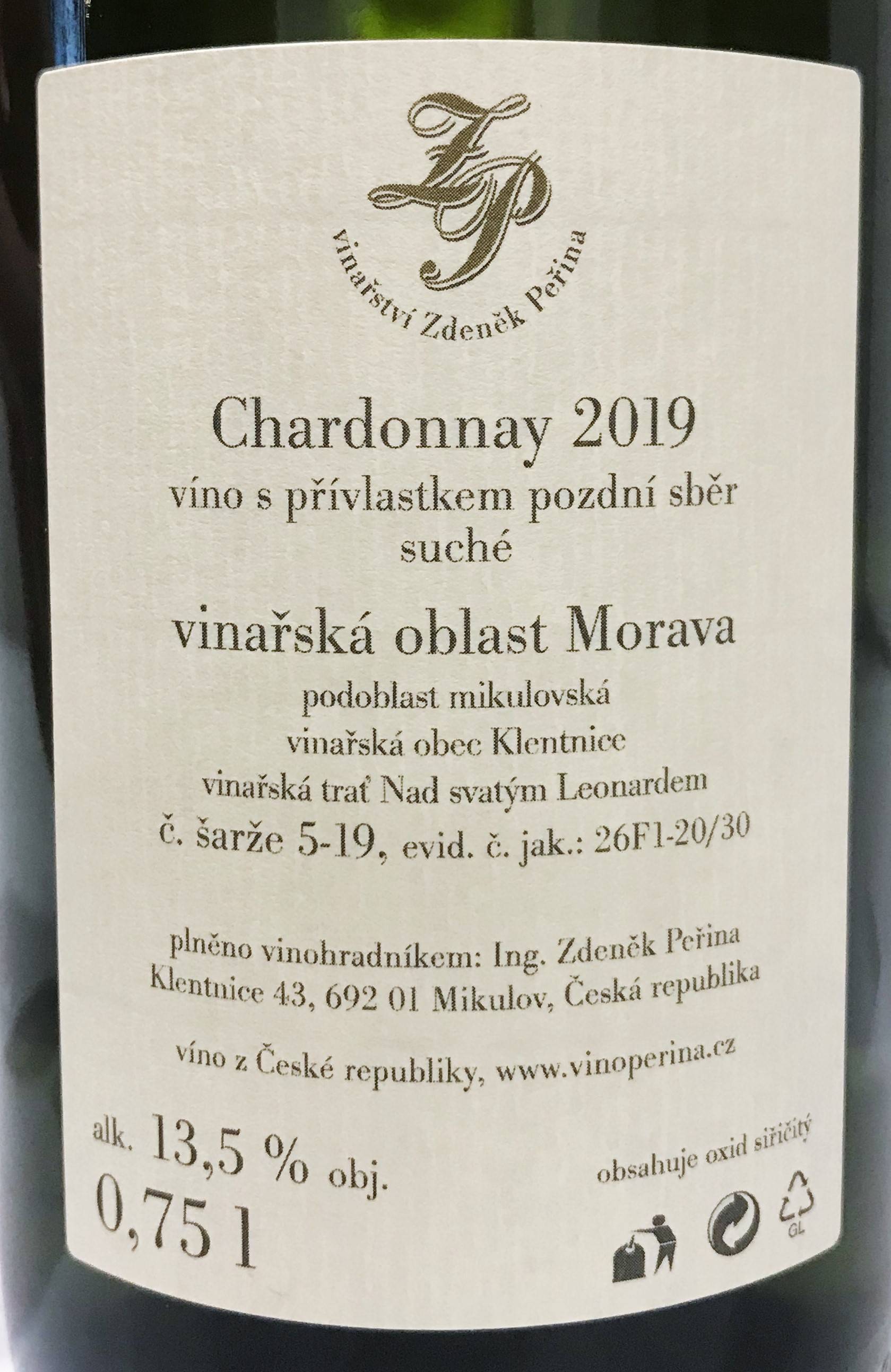 Etiketa Chardonnay