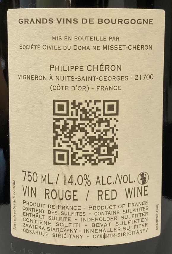 Etiketa Clos Vougeot Grand Cru