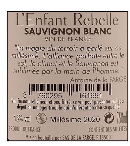 Etiketa L\'Enfant Rebelle Sauvignon blanc