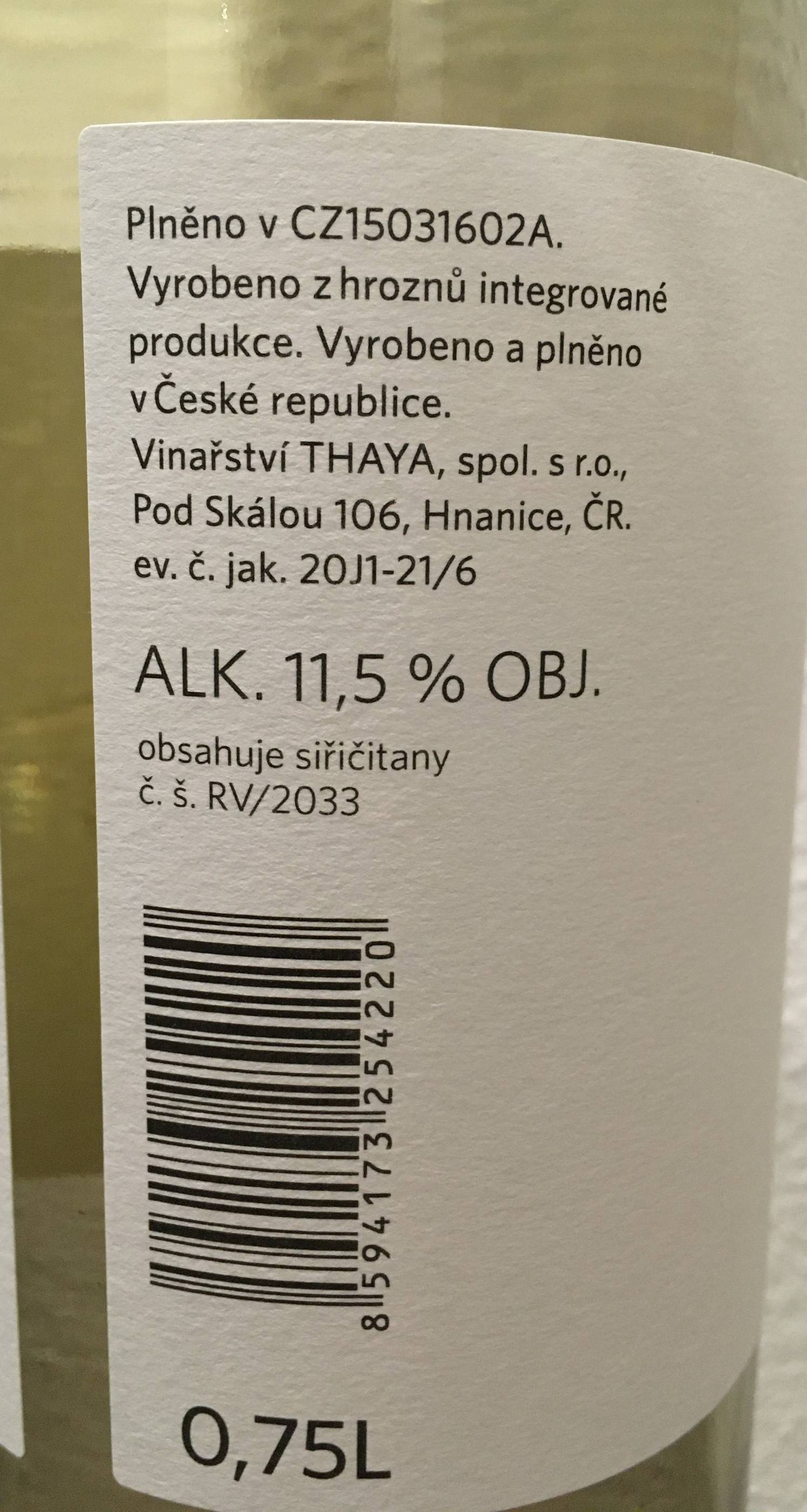 Etiketa Ryzlink vlašský - Pozdravy z Národního parku