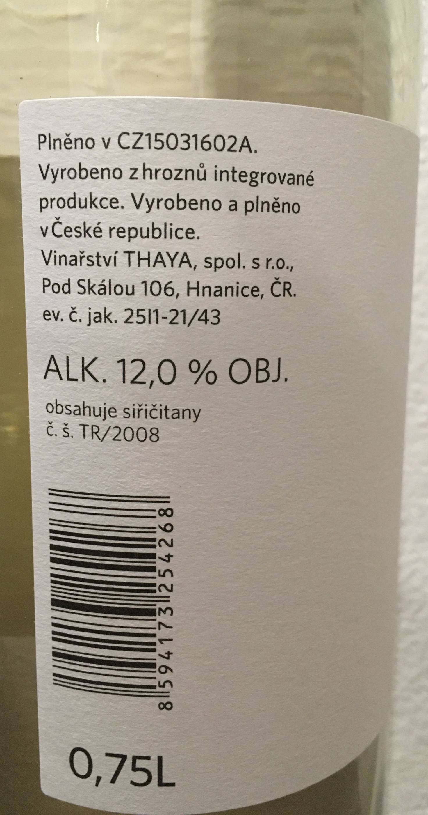 Etiketa Tramín červený - Pozdravy z Národního parku