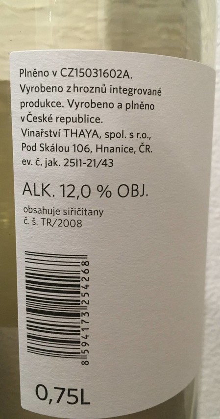 Etiketa Tramín červený - Pozdravy z Národního parku