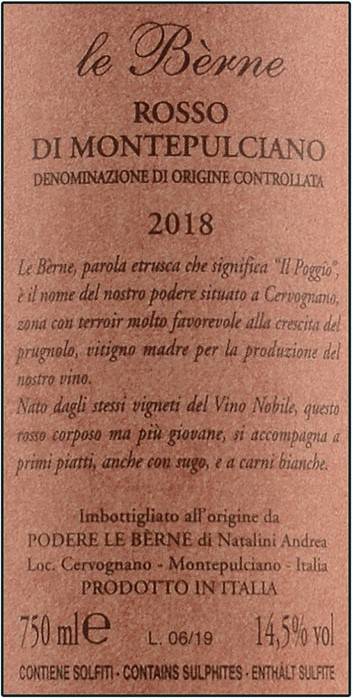 Etiketa Rosso di Montepulciano