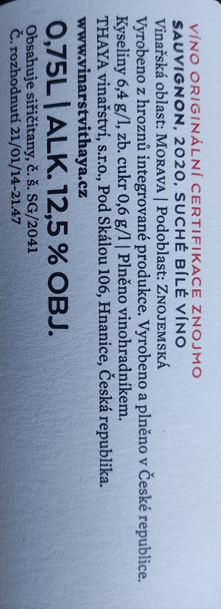 Etiketa Sauvignon Terroir
