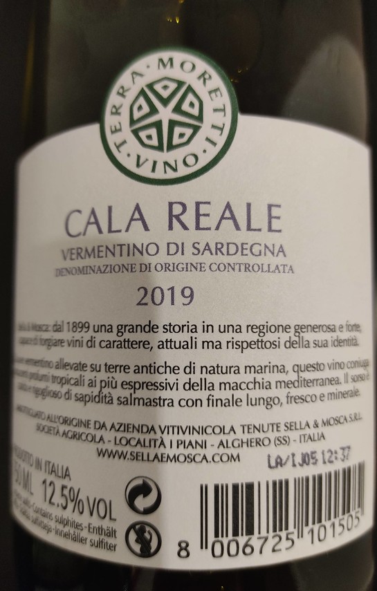Etiketa Cala Reale - Vermentino di Sardegna