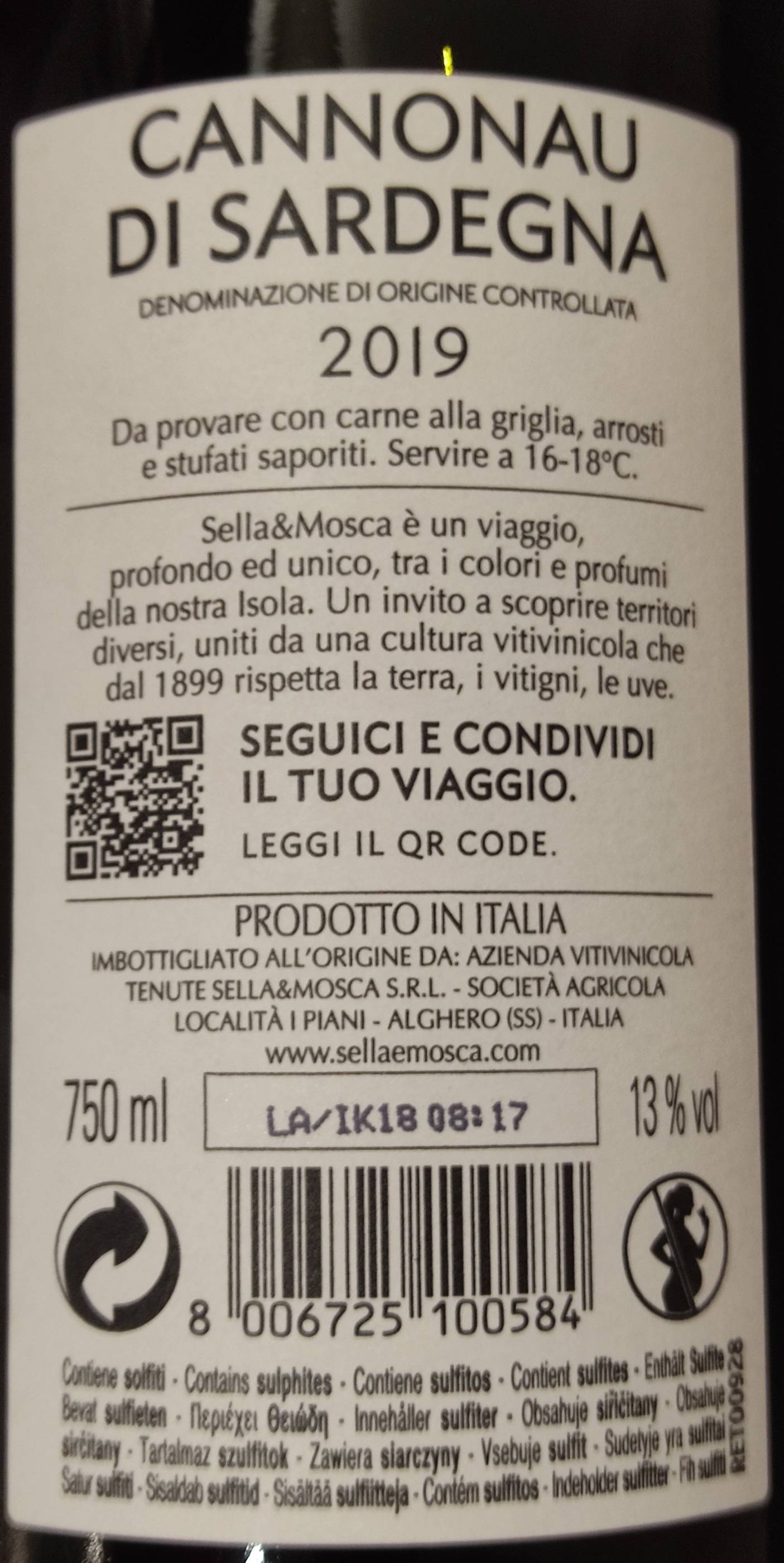 Etiketa Cannonau di Sardegna