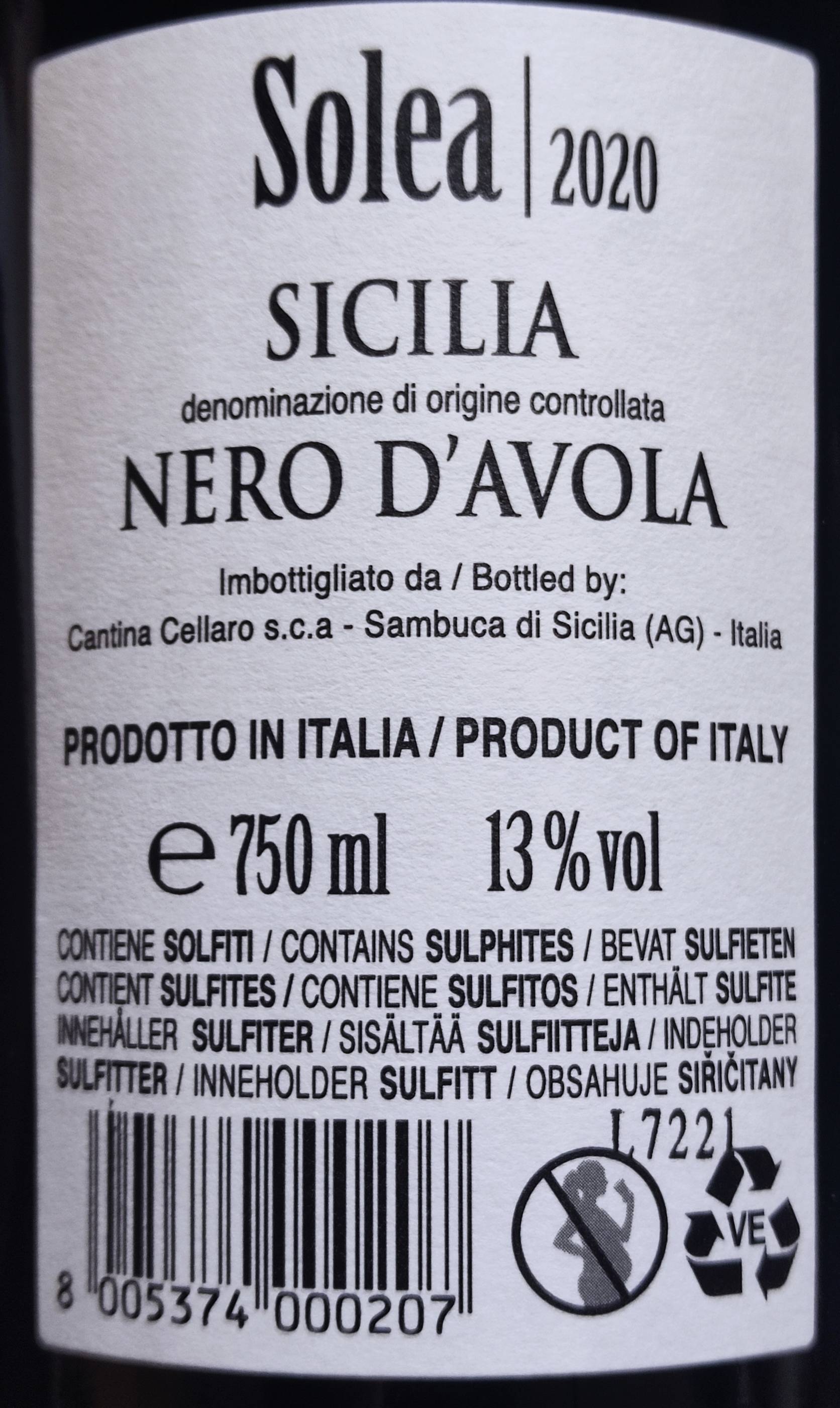 Etiketa Nero d\'Avola \