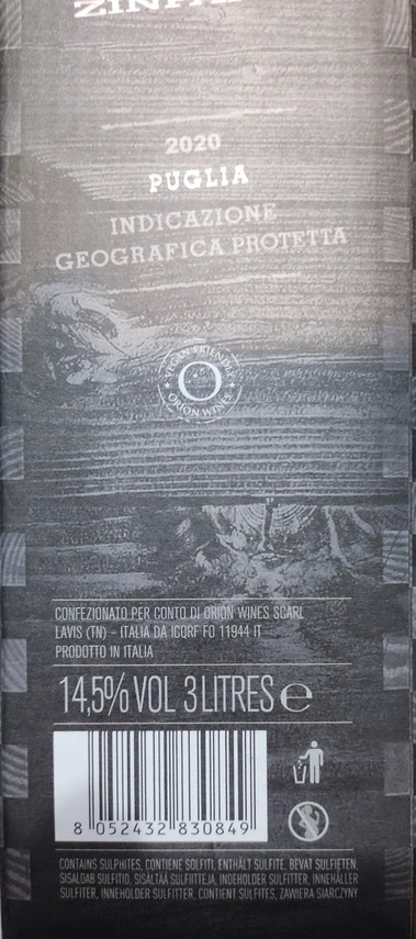 Etiketa THE WANTED ZIN Primitivo-bag in box