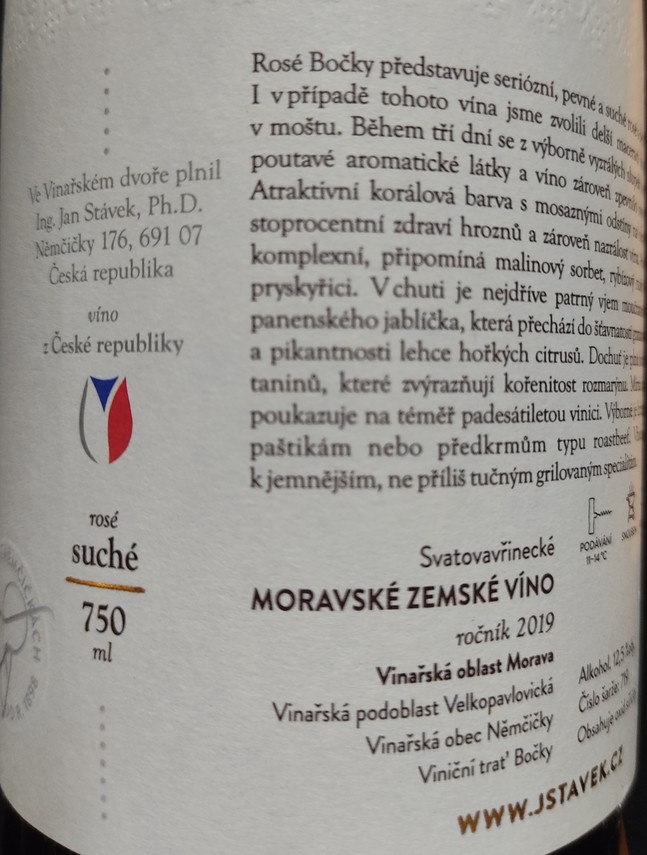 Etiketa Rosé Bočky