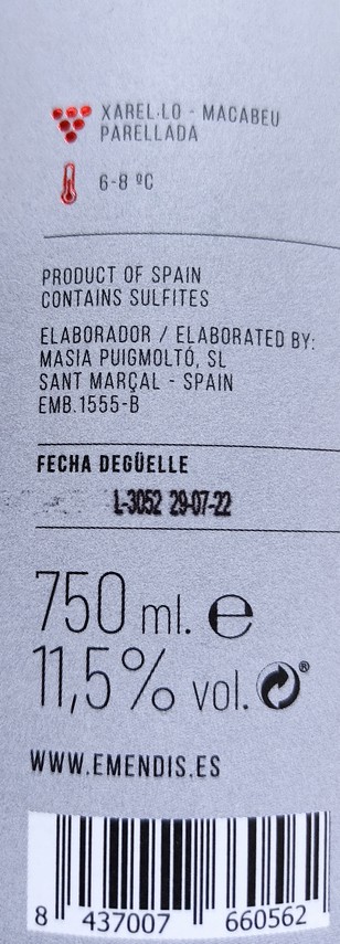 Etiketa Cabró Cava Brut Nature