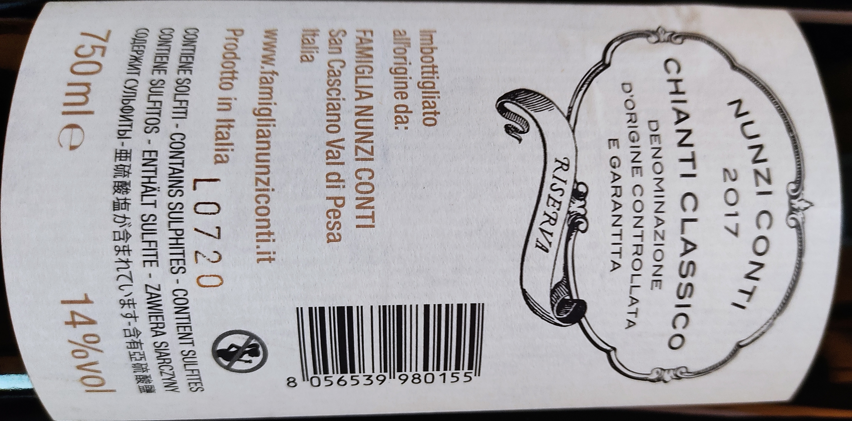 Etiketa Chianti Classico Riserva 