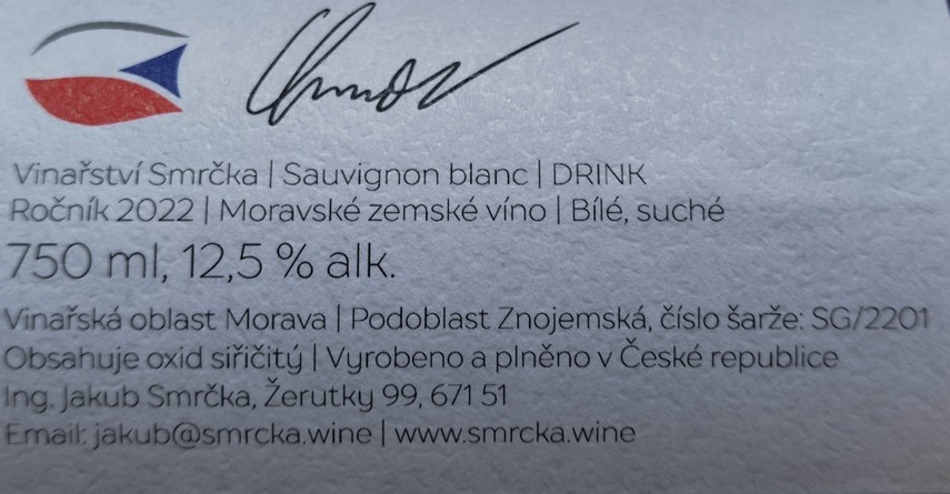 Etiketa Sauvignon blanc \