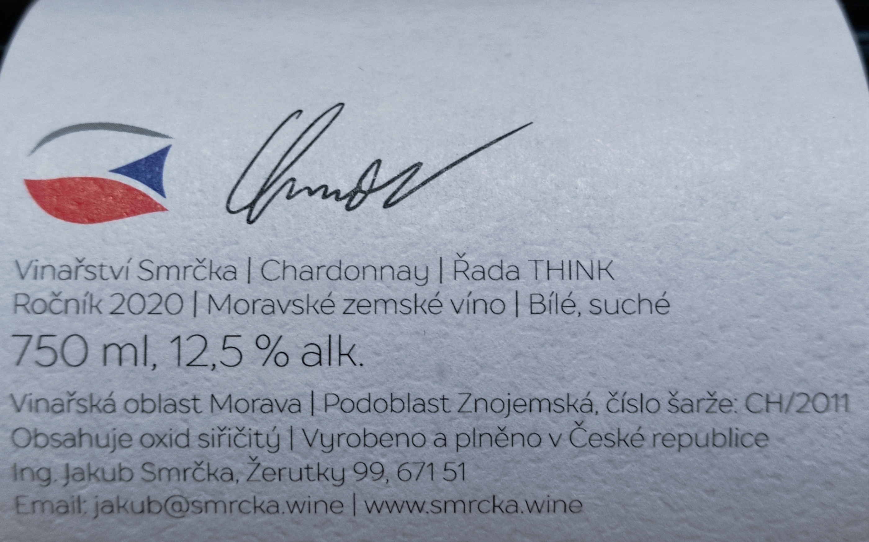 Etiketa Chardonnay \