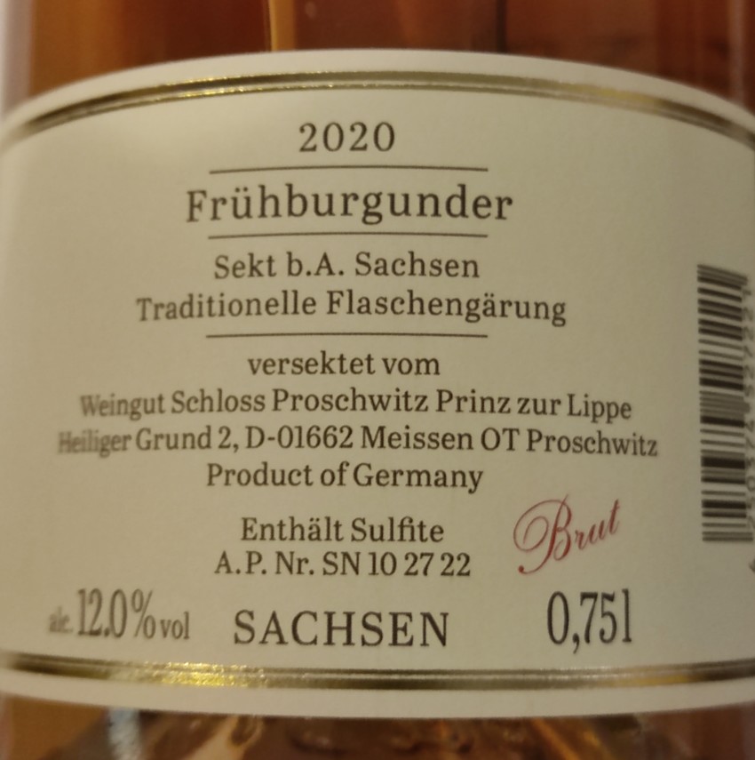 Etiketa Sekt Pinot Madeleine