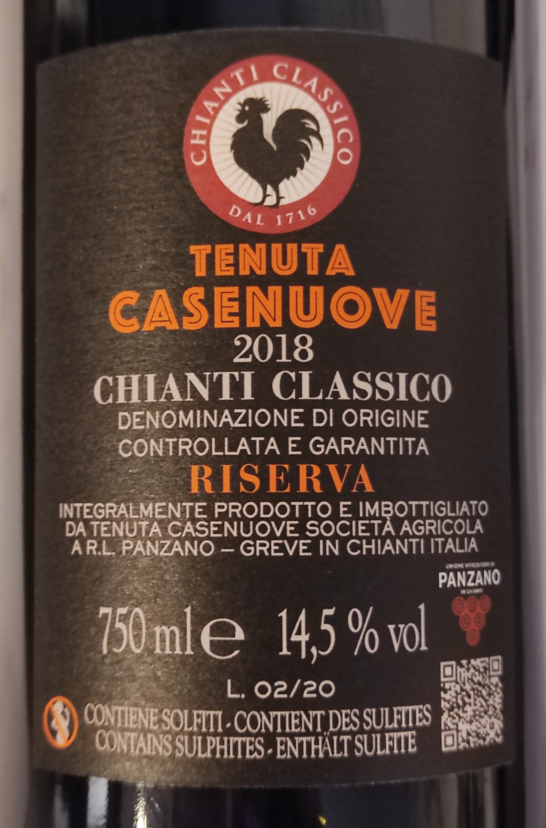 Etiketa Chianti Classico DOCG Riserva