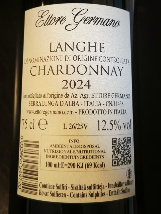 Etiketa Langhe Chardonnay 