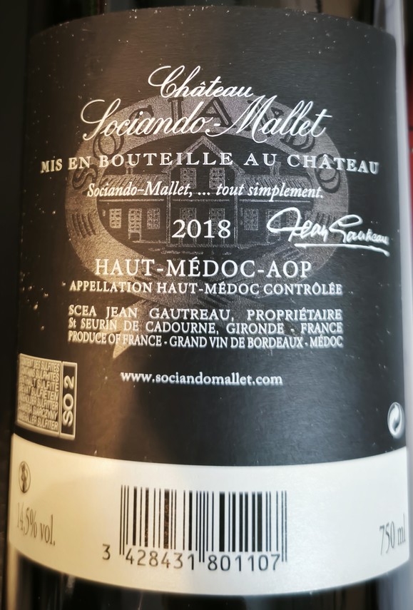 Etiketa Château Sociando Mallet