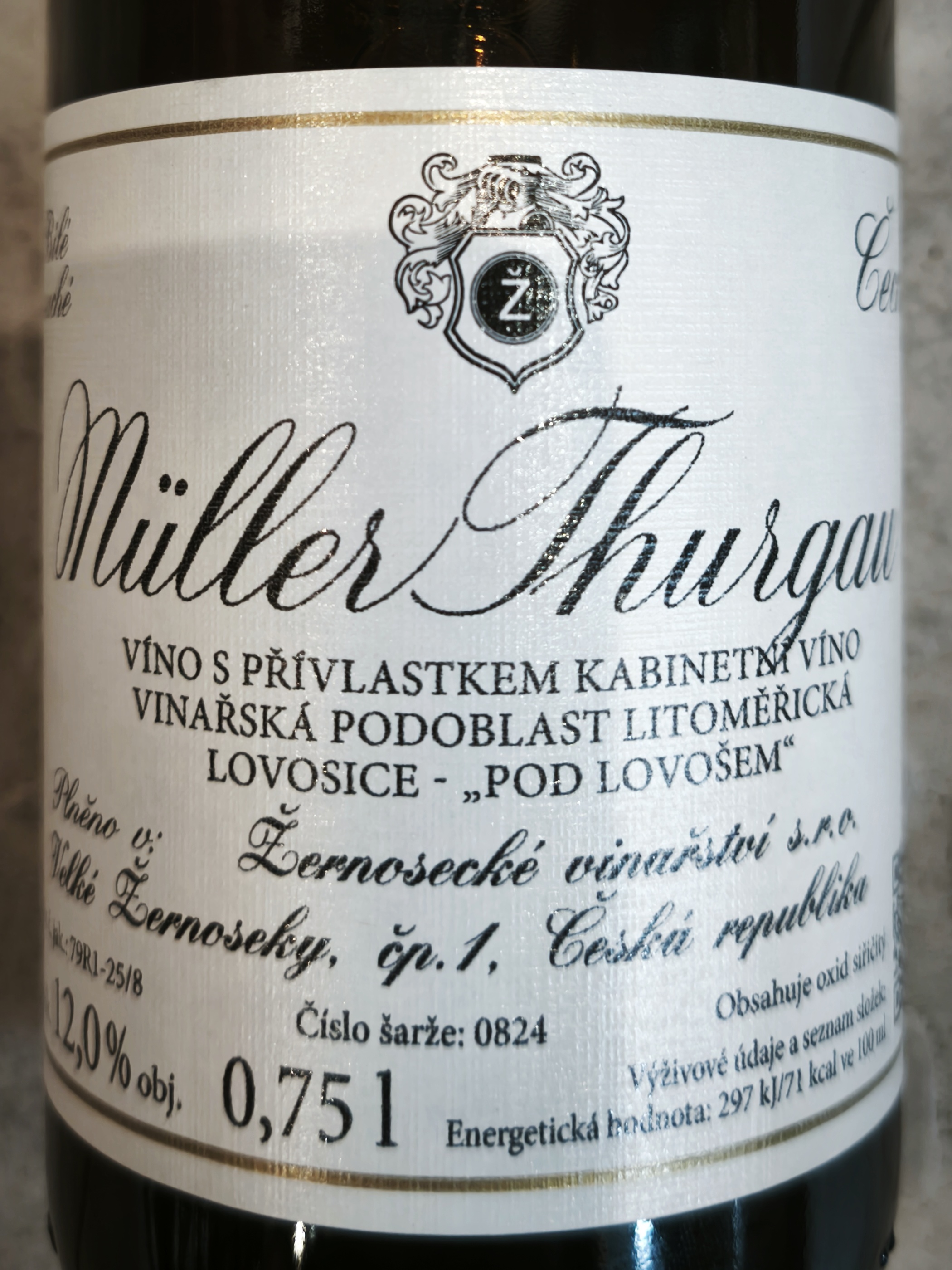 Etiketa Müller Thurgau