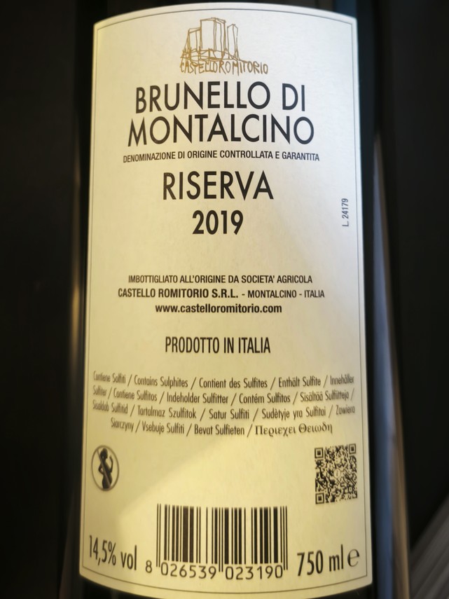 Etiketa Brunello di Montalcino Riserva
